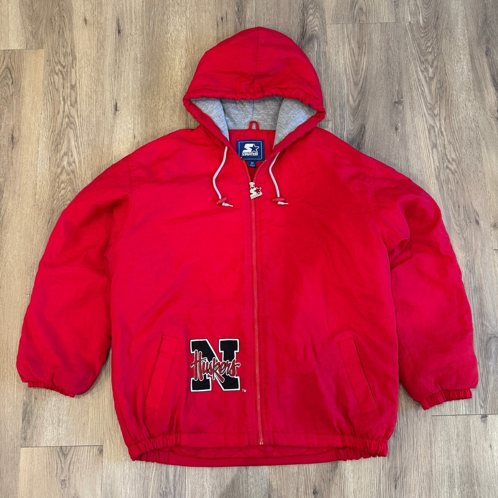 Vintage Starter Nebraska Cornhuskers Full Zip Pullover Jacket Men's Medium EUC‎